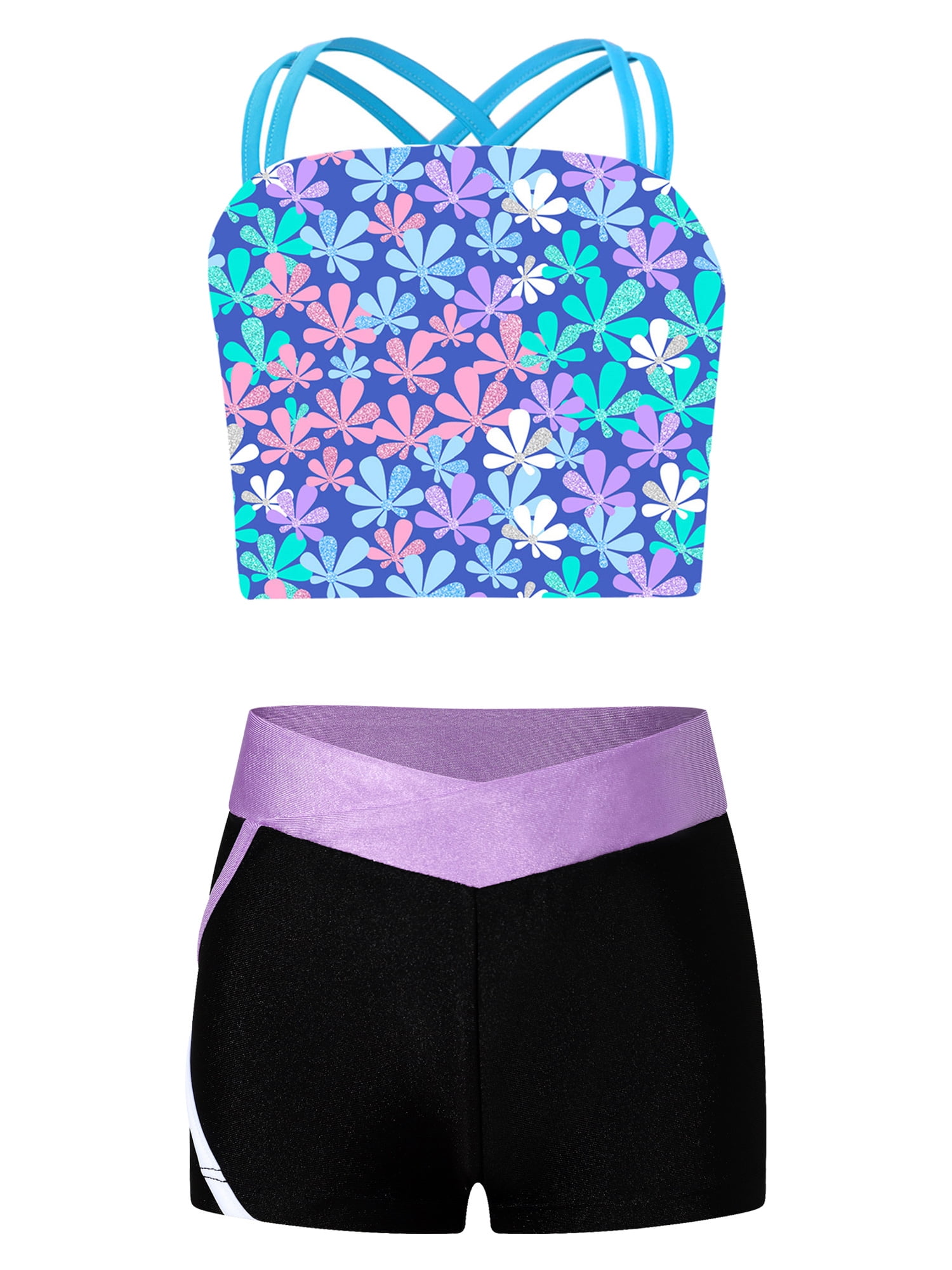 TiaoBug Mädchen 3er Set Sportkleidung - Hip Hop Outfit Mit Kapuzenpullover & Camouflage-Hose