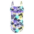 thumbnail image 1 of TiaoBug Kids Girl Fish Scales One Piece Swimsuit Mermaid Swimwear Open Back Beachwear Palm Purple 6, 1 of 5