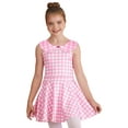 thumbnail image 1 of TiaoBug Kids Girl Plaid Dress White Pink Print Gingham A-Line Dresses Birthday Party Gown Type B 9-10, 1 of 7