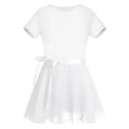 thumbnail image 1 of TiaoBug Kids Girls 2Pcs Ballet Dance Outfits Short Sleeve Leotard with A-Line Wrap Skirt Dancewear 2-14, 1 of 7