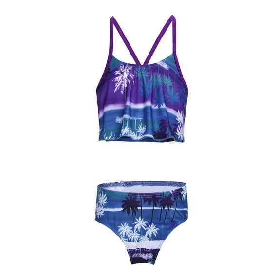 TiaoBug Kids Girls 2pcs Tankini Set Swimsuit Swimwear Bathing Suit Summer Beach Wear