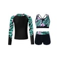 thumbnail image 1 of TiaoBug Kids Girls 3 Piece Swimwear Rash Guard Long Sleeve Zipper Front Jacket Crop Tank Cop and Shorts Swimsuits Surfing Beachwear Lily 12, 1 of 7