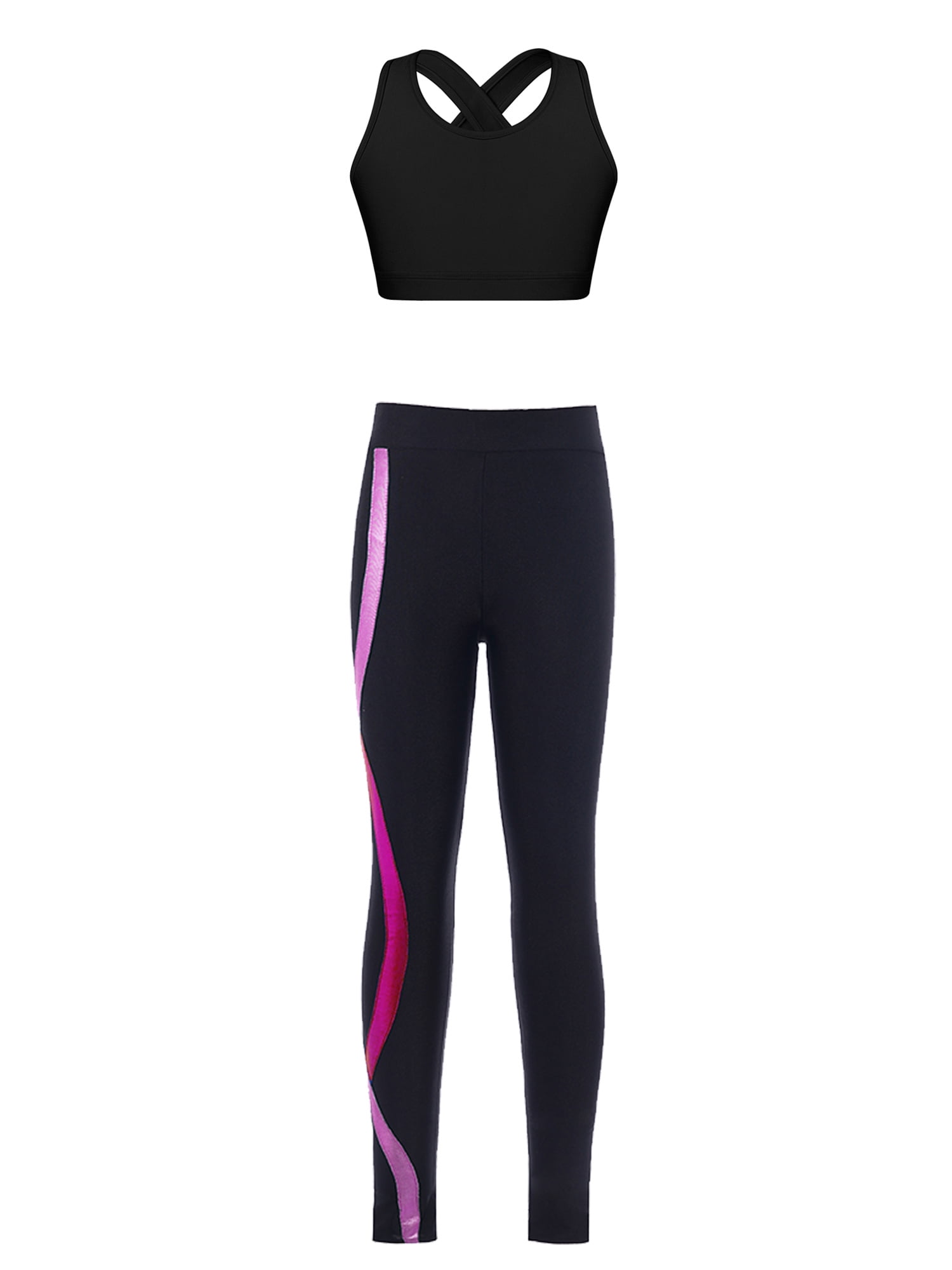 Runhomal Ensemble Fille Sport Tenue De Danse Fille Modern