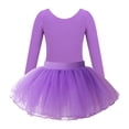 thumbnail image 1 of TiaoBug Kids Girls Ballet Dance Outfits Long Sleeve Gymnastics Leotard Bodysuit with Tutu Skirt Set Lavender 12, 1 of 7