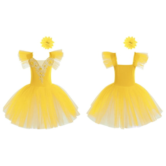 TiaoBug Kids Girls Ballet Dance Tutu Dress Ballerina Performance Dancewear