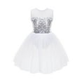 thumbnail image 1 of TiaoBug Kids Girls Ballet Dance Tutu Dress Gymnastic Leotard Sequins Dancing Mesh Skirt, 1 of 7