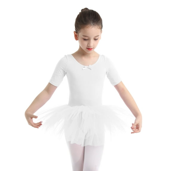 TiaoBug Kids Girls Ballet Dance Tutu Dress Modern Jazz Latin Dance Outfit Skirted Leotard Dancewear