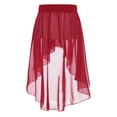thumbnail image 1 of TiaoBug Kids Girls Ballet Latin Lyrical Dance Skirts High-Low Dance Wrap Skirt Performance Dancewear 6-14 Burgundy 10, 1 of 7