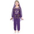 thumbnail image 1 of TiaoBug Kids Girls Belly Dance Outfits Halter Top Harem Pants Indian Carnival All Set Purple 11-12, 1 of 7