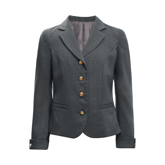 TiaoBug Kids Girls Blazers Long Sleeve Lapel Collar Formal Casual Suit Jacket School Uniform Blazer Coat Gray 12