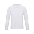 thumbnail image 1 of TiaoBug Kids Girls Boys Long Sleeve Mock Neck Thermal Underwear Top Winter Undershirt Fleece Baselayer T-Shirt White 11-12, 1 of 7