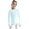 thumbnail image 1 of TiaoBug Kids Girls Boys Sports Tees Long Sleeve Tennis Top Athletic Quick-Drying Sport T-shirts Light Blue 130, 1 of 7