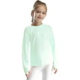 thumbnail image 1 of TiaoBug Kids Girls Boys Sports Tees Long Sleeve Tennis Top Athletic Quick-Drying Sport T-shirts Light Green 160, 1 of 7