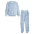 thumbnail image 1 of TiaoBug Kids Girls Boys Winter Thicken Warm Flannel Thermal Underwear Set Blue 5-6, 1 of 7