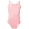 thumbnail image 1 of TiaoBug Kids Girls Camisole Leotards Crisscross Ballet Athletic Gymnastics Unitard Bodysuit Dancewear Pink 7-8, 1 of 5