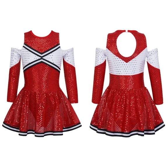 TiaoBug Kids Girls Cheer Leader Dress Costume Halloween Carnival Fancy Dress Up