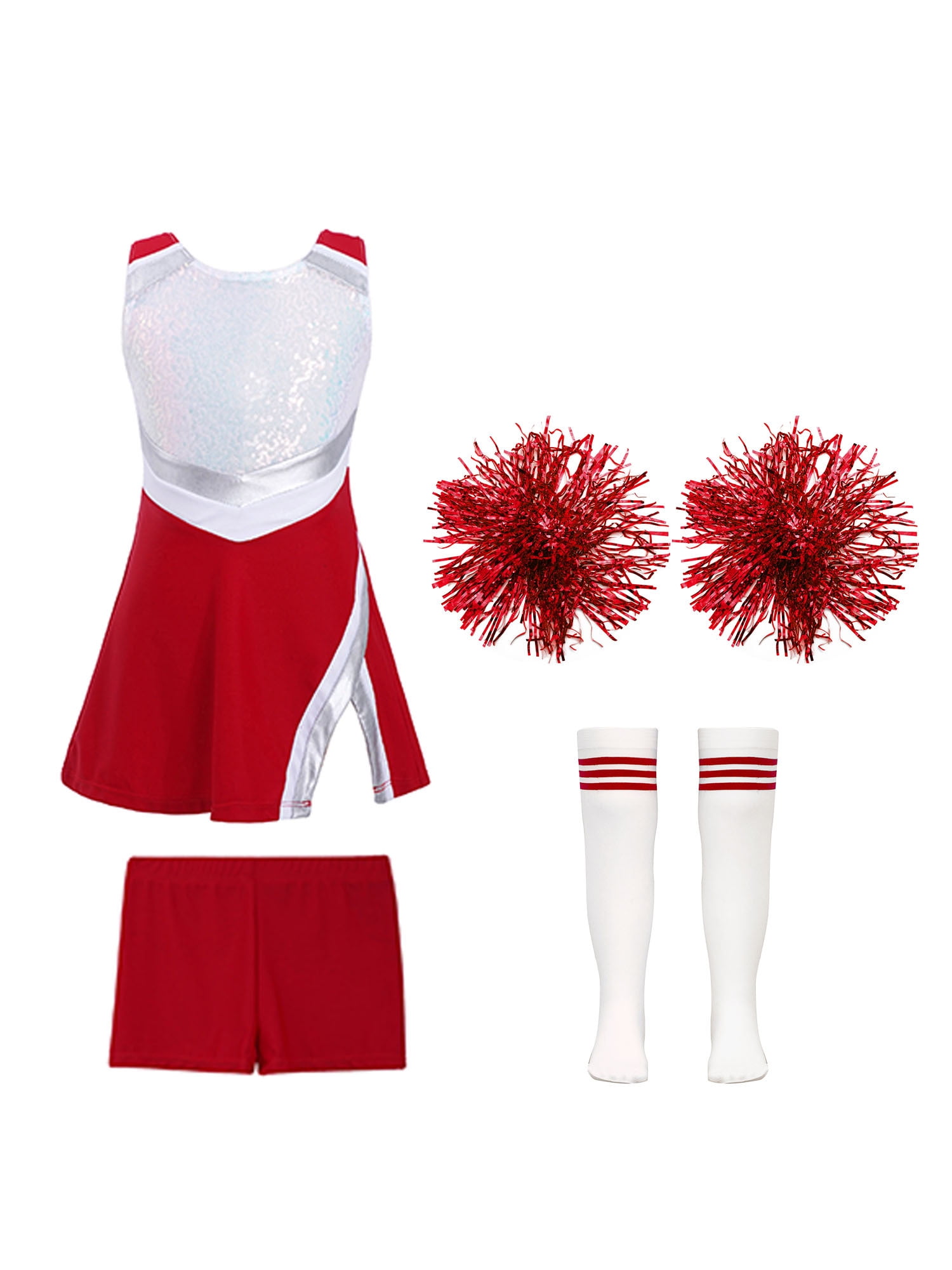 TiaoBug Kids Girls Cheer Leader Uniform Sports Games Cheerleading Dance ...