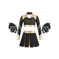 thumbnail image 1 of TiaoBug Kids Girls Cheerleading Outfits Cheer Print Crop Top with Pleated Skirt Black 6, 1 of 5