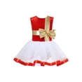thumbnail image 1 of TiaoBug Kids Girls Christmas Mrs Santa Claus Costume Candy Cane Sleeveless Dance Leotard Tutu Dress Red 8, 1 of 7