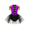 thumbnail image 1 of TiaoBug Kids Girls Circus Ringmaster Costume Sleeveless Tassels Leotard Tutu Dress Halloween Cosplay Outfit Purple 14, 1 of 5
