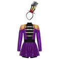 thumbnail image 1 of TiaoBug Kids Girls Circus Ringmaster Dress Sequin Tassel Leotard Skirt with Hats for Stage Party Purple 16, 1 of 7