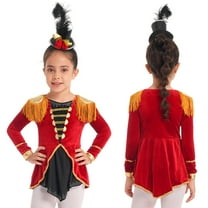 TiaoBug Kids Girls Circus Ringmaster Tailcoat Showmen Costume Outfit