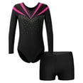 thumbnail image 1 of TiaoBug Kids Girls Dance Gymnastic Leotard with Shorts 2Pcs Dancewear, 1 of 7