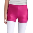 thumbnail image 1 of TiaoBug Kids Girls Dance Shorts Shiny Metallic Boyshorts Tumbling Gymnastics Active Sports Wear Hot Pink 12, 1 of 4