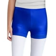 thumbnail image 1 of TiaoBug Kids Girls Dance Shorts Shiny Metallic Boyshorts Tumbling Gymnastics Active Sports Wear Royal Blue 10, 1 of 4