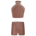 thumbnail image 1 of TiaoBug Kids Girls Dance Workout 2 Piece Outfit Gymnastic Active Sport Tracksuit Dusty Pink 10, 1 of 7