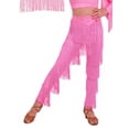 thumbnail image 1 of TiaoBug Kids Girls Elastic Waist Rhinestone Fringe Practice Pants Tassel Latin Salsa Dance Performance Trousers Pink 14, 1 of 5