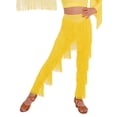 thumbnail image 1 of TiaoBug Kids Girls Elastic Waist Rhinestone Fringe Practice Pants Tassel Latin Salsa Dance Performance Trousers Yellow 16, 1 of 5