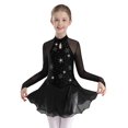 thumbnail image 1 of TiaoBug Kids Girls  Figure Ice Skating Ballet Dance Dress Rhinestones Dancewear Gymnastics Leotard Black 6, 1 of 7