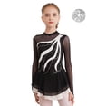 thumbnail image 1 of TiaoBug Kids Girls Figure Ice Skating Dress Long Sleeve Chiffon Tutu Skirt Leotard Ballet Dance Practice Outfit Silver 12, 1 of 6