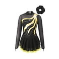 thumbnail image 1 of TiaoBug Kids Girls Figure Skating Dance Dress Rhinestone Gymnastics Leotard Dresses with Hair Band Yellow 10, 1 of 6