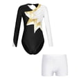thumbnail image 1 of TiaoBug Kids Girls Figure Skating Performance Outfits Shiny Color Block Athletic Gymnastics Leotard Unitard And Shorts Set White 10, 1 of 7