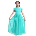 thumbnail image 1 of TiaoBug Kids Girls Flutter Sleeves Ruffle Chiffon Flower Girls Wedding Proms Formal Princess Dress Light Green 12, 1 of 7
