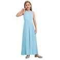 thumbnail image 1 of TiaoBug Kids Girls Formal Dress Jumpsuit Pleated Chiffon Long Pants Romper Elegant Prom Party Pageant Gown Sky Blue 14, 1 of 5