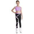 thumbnail image 1 of TiaoBug Kids Girls Gymnastics Outfit Dance Crop Tank Top Yoga Leggings Athletic Sports Workout Activewear Lavender 16, 1 of 5
