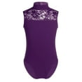 thumbnail image 1 of TiaoBug Kids Girls Halter Lace Gymnastics Leotard Tank Bodysuit Ballerina Ballet Dance Wear A Purple 11-12, 1 of 6