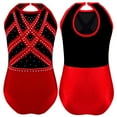 thumbnail image 1 of TiaoBug Kids Girls Gymnastics Leotards Sleeveless Shiny Ballet Dance Performance Biketard Tumbling Jumpsuit Red 6, 1 of 7