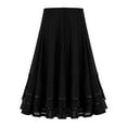 thumbnail image 1 of TiaoBug Kids Girls High Waist A Line Ballet Dance Boho Skirt Latin Salsa Flamenco Skirt Ballroom Black 6, 1 of 4