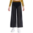 thumbnail image 1 of TiaoBug Kids Girls High Waisted Sequins Side Slit Chiffon Wide Leg Pants Belly Dance Performance Bottoms Gold 14, 1 of 7