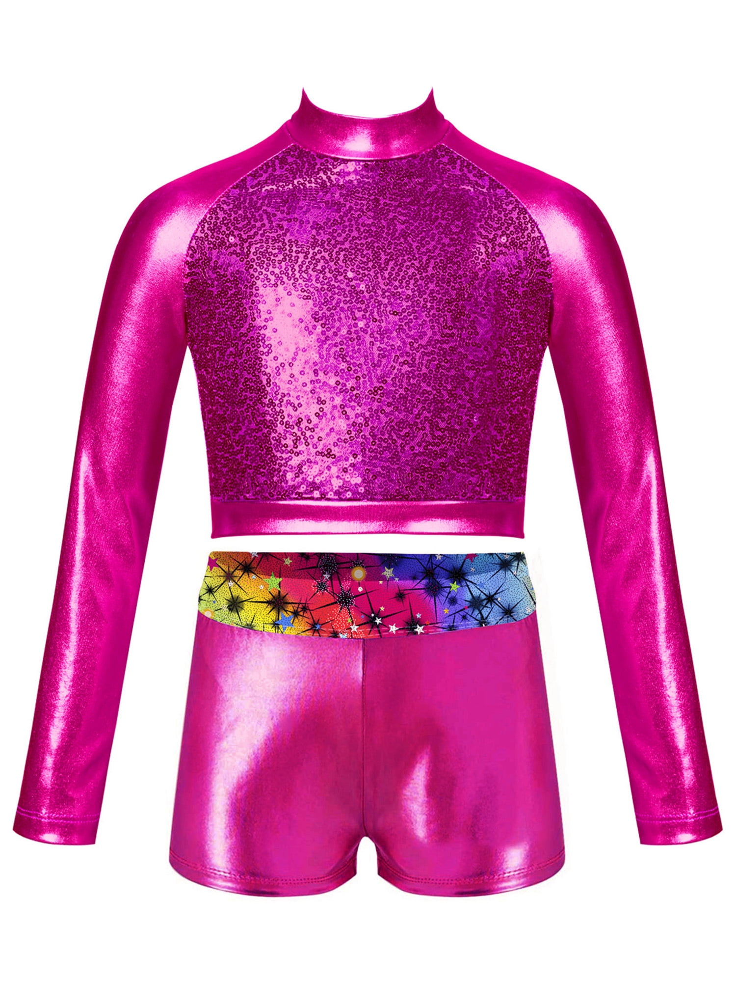 Short Métallique Brillant Enfant TiaoBug - Pour Danse, Gym, Spectacle - Fille 2-16 Ans