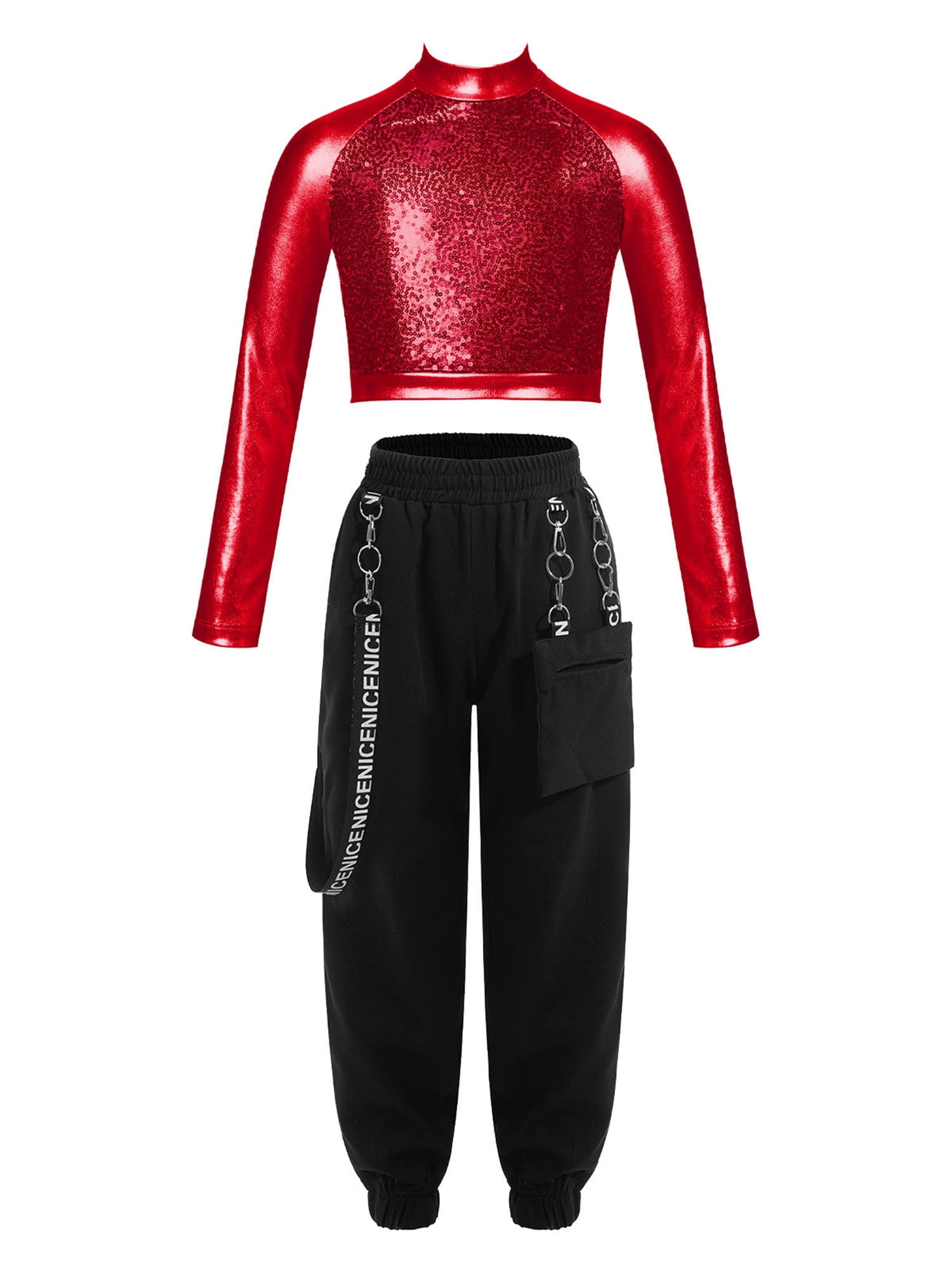 TiaoBug Enfant Fille Paillettes Haut de Danse Crop Top sans Manches Gilet Danse Ballet Latine Salsa Chacha Tango Samba Valse Débardeur Blanc 5-6 Ans