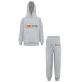 thumbnail image 1 of TiaoBug Kids Girls Hoodies Tracksuit Long Sleeve Sweatshirts with Jogger Sweatpants Set Grey-A 2-3, 1 of 7