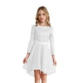 thumbnail image 1 of TiaoBug Kids Girls Lace Chiffon Wedding Bridesmaid Dresses Shiny Rhinestone Flower Girl Proms Ball Gown Ivory 16, 1 of 7