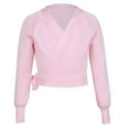 thumbnail image 1 of TiaoBug Kids Girls Long Sleeve Knit Ballet Dance Wrap Sweater Cardigan Tops Gymnastics Bolero Outerwear Pink 5-6, 1 of 7