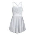thumbnail image 1 of TiaoBug Kids Girls Lyrical Ballet Dance Dress Camisole Backless Chiffon Leotard Ballerina Dancewear White 6, 1 of 7