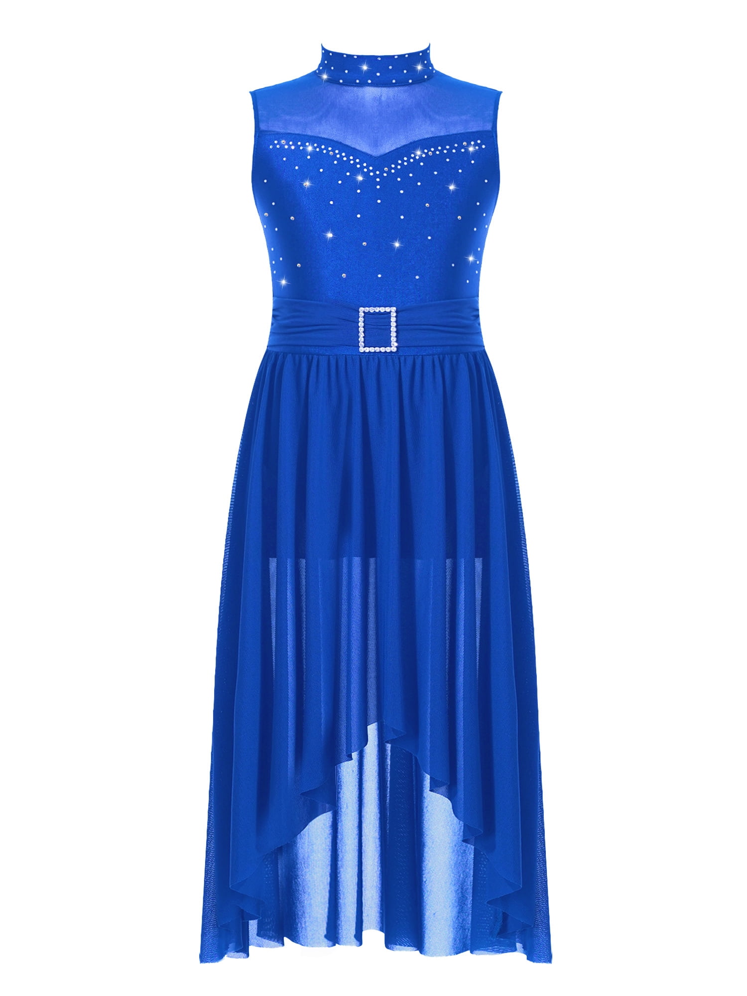 Women Adult Ballet Lyrical Dance Dress Figure Ice Skating Leotard Dress Mesh Con - Foto 4